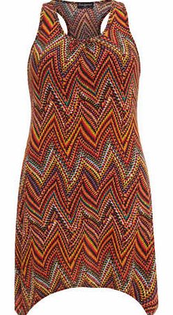 Womens Indulgence Orange A Line Summer Dress.-