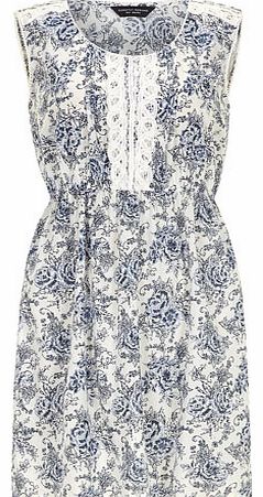 Dorothy Perkins Womens Ivory And Navy Floral Tunic- Black