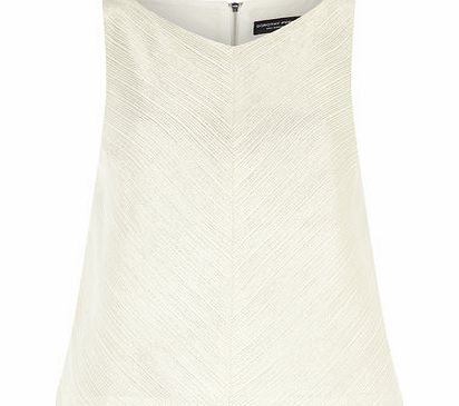 Womens Ivory Metallic Shell Top- White DP05505982