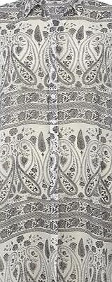 Dorothy Perkins Womens Ivory paisley long line shirt- White