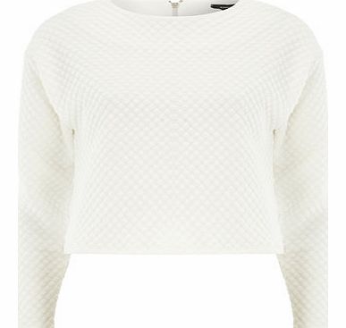 Womens Ivory Spot Long Sleeve Sweat- White