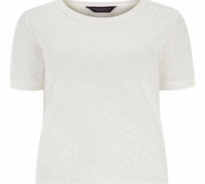 Womens Ivory Textured Tee- Ivory DP56373182