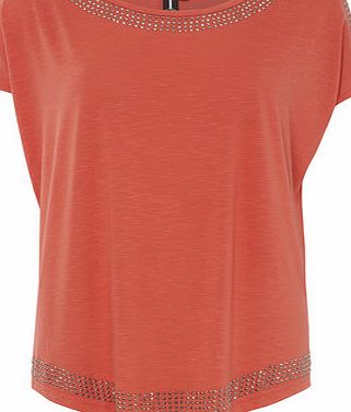 Dorothy Perkins Womens Izabel Coral Diamante Embellished Top-