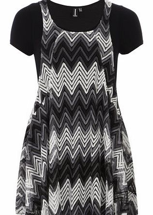 Womens Izabel London Multi Grey Chevron Tunic-