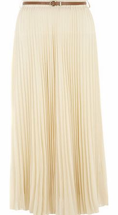 Dorothy Perkins Womens Jolie Moi Beige Pleat Belted Maxi Skirt-