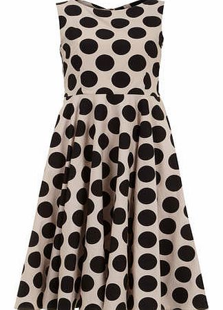 Womens Jolie Moi Black Dot Full Circle Dress-