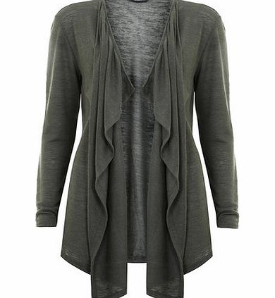 Dorothy Perkins Womens Khaki Waterfall Cardigan- Khaki DP56402684