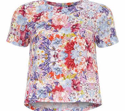 Dorothy Perkins Womens Lilac Floral Print Tee- Purple DP05459445