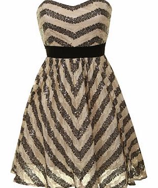 Womens Little Mistress Cream  Black Prom Dress-