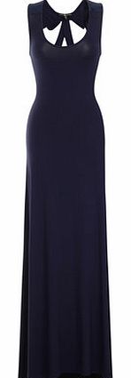 Womens Little Mistress Navy Keyhole Jersey Maxi