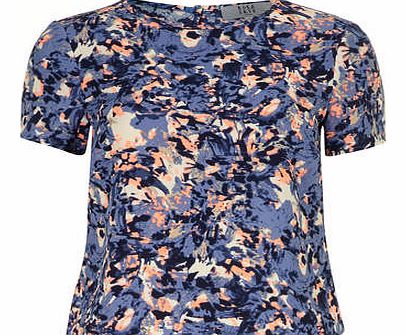 Dorothy Perkins Womens Lola Skye Blue Print Boxy Blouse- Blue
