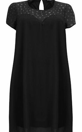 Dorothy Perkins Womens Lovedrobe Black Burnout Swing Dress-