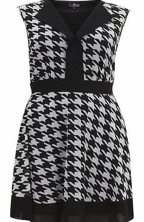 Dorothy Perkins Womens Lovedrobe Black White Hounds Tooth Dress-