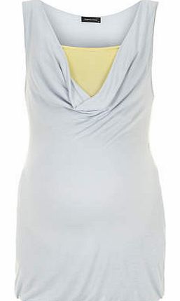 Womens Mamalicious Maternity Blue Vest Top- Blue