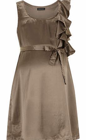 Womens Mamalicious Maternity Gold woven dress-