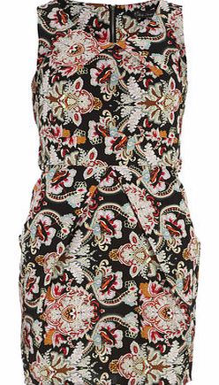 Dorothy Perkins Womens Mela Black Paisley Print Dress- Black