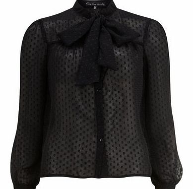 Dorothy Perkins Womens Mela Black Pussybow Blouse- Black