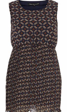 Dorothy Perkins Womens Mela Blue Geo Tiled Print Dress- Blue