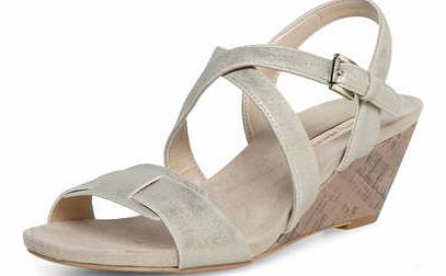 Womens Metallic low wedges- Gold DP22207250