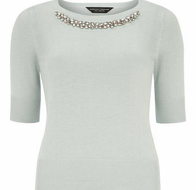 Womens Mint Embellished half sleeve- Mint