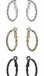 Dorothy Perkins Womens Mixed metal hoops trio- Multi Colour