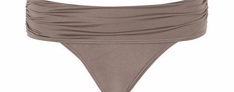 Dorothy Perkins Womens Mocha Foldover bikini bottoms- Brown