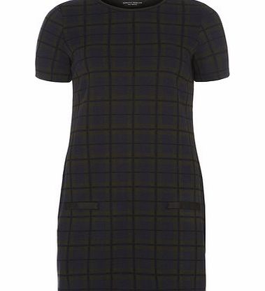 Dorothy Perkins Womens Navy and Green Check Tunic- Blue DP05533023