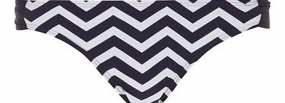 Womens Navy And White Chevron Bikini Bottoms-