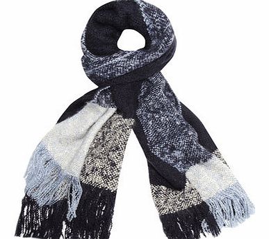 Dorothy Perkins Womens Navy Check Blanket Scarf- Blue DP11125483