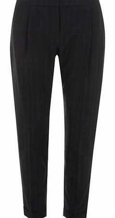 Dorothy Perkins Womens Navy Check Peg Trousers- Navy DP66792523