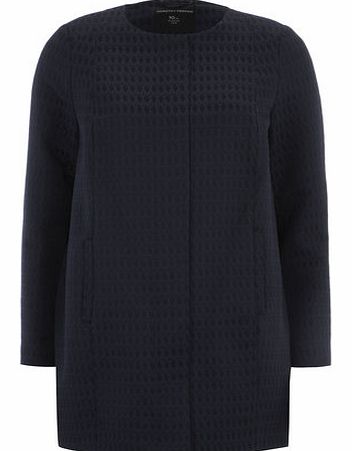 Dorothy Perkins Womens Navy Diamond Ovoid Style Coat- Navy