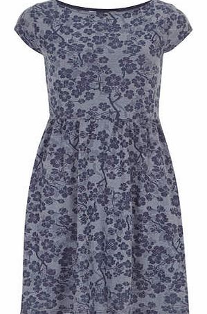 Womens Navy floral jacquard dress- Navy DP56351762