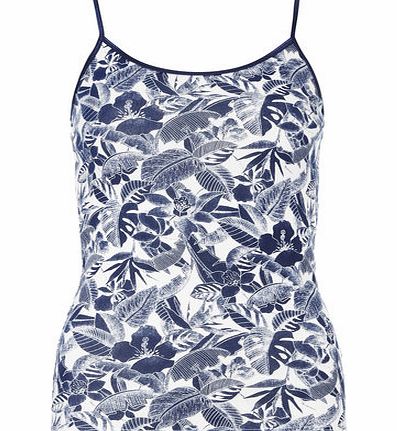 Dorothy Perkins Womens Navy Tropical Cami Top- Blue DP56397923