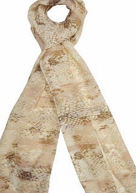 Dorothy Perkins Womens Nude Snake Chiffon Small Scarf- White