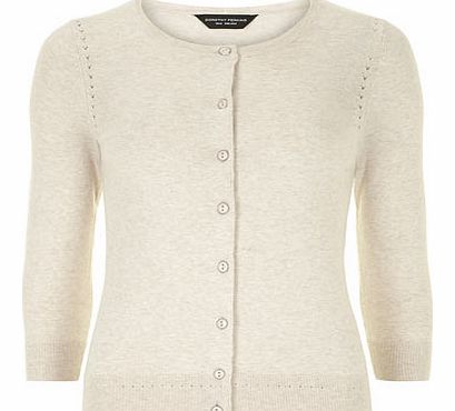 Womens Oat Crew Neck Cardigan- Cream DP55135982