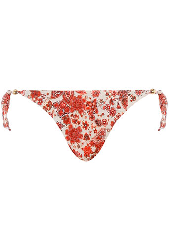 Womens Orange paisley bikini bottoms- Orange