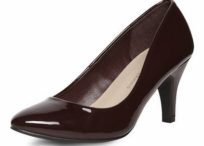 Womens Oxblood almond toe court shoes- Oxblood