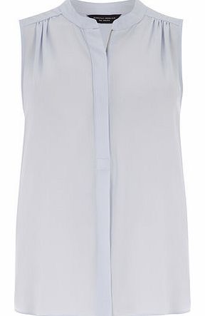 Dorothy Perkins Womens Pale Blue Sleeveless Shirt- Blue DP05471320