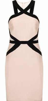 Dorothy Perkins Womens Paper Dolls Cross Neck Dress- Cream