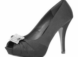 Womens Paper Dolls Embellished Peep Toe Court