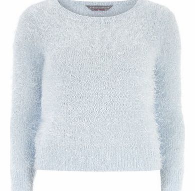 Dorothy Perkins Womens Petite blue fluffy jumper- Blue DP79232911