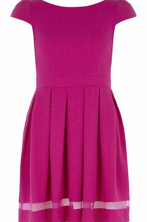 Dorothy Perkins Womens Petite crepe organza hem dress- Fuschia