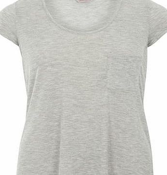 Dorothy Perkins Womens Petite grey rib pocket tee- Grey DP79867962