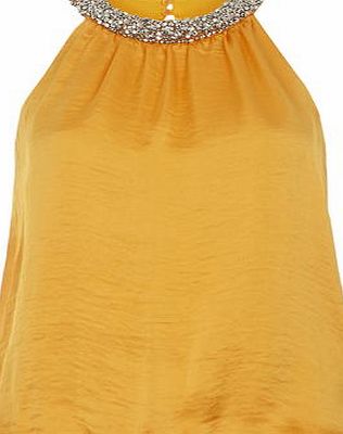 Dorothy Perkins Womens Petite orange cut away bubble top- Orange