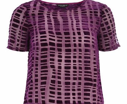 Dorothy Perkins Womens Pink Square Devore Tee- Pink DP05472771