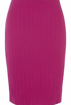 Womens Pink Zig Zag Textured Tube Skirt- Pink