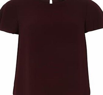 Dorothy Perkins Womens Purple Curve Hem Split Back Top- Purple