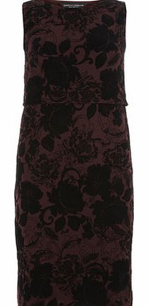 Dorothy Perkins Womens Purple flocked pencil dress- Purple