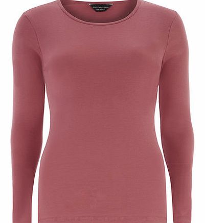 Dorothy Perkins Womens Raspberry Red long sleeve crew neck top-