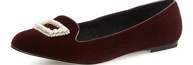 Dorothy Perkins Womens Ravel Velvet flat Shoes- Red DP23000580